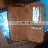 Genuine cow full grain cow leather long travel wallet unisex