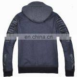 2015 Last Fashion Quilted Movable Hood Baseball Jacket Leather Sleeves thumbnail-3