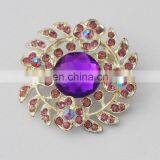 High Quality Cheap Wholesale Crystal Stone Custom Brooch Lapel Pin Flower thumbnail-1