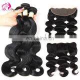 Wholesale Virgin Brazilian Sew In Human Hair Extensions body wave human hair lace frontal with bundles