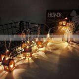 10LED String Wooden Christmas House Lights Hanging For Christmas Decoration Battery Operated