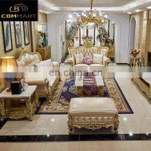 Luxury Royal Living Room Leather Sofa Set thumbnail-5