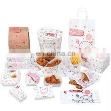 Customized Wholesale Food Grade Safe Takeaway Fast Food Chicken Box Snap Box Burger Wrapper Oil Proof Chips Kraft Paper Bag