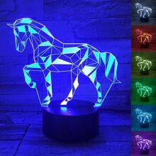 3D Optical Illusion Smart Touchable 7 Color Change Horse Design LED Night Light for Kids Room Decoration thumbnail-2