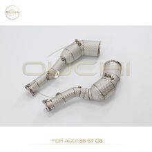 Exhaust Downpipe for AUDI S5 B8/S4 S5 B9/S6 S7 RS6 RS7 C7/ S6 S7 C8/S8 D4 Stainless Steel Performance Upgrade Increase High-performance Auto Parts thumbnail-4