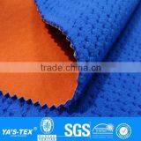 3 Layers Blue Orange Polar Fleece Boned Stretch Waterproof Polyester Spandex Fabric for Outdoor Jacket