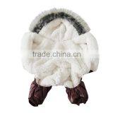 Luxury Fur Flower Cotton Coffee Dog Clothes thumbnail-1