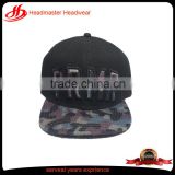 Custom applique embroidery PRMR fur brim k products caps black snapback hat