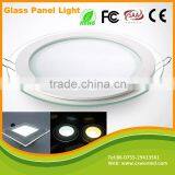 Factory New Design Glass Edge Slim Led Panel Lights 110lm/w SMD5730 6w 12w 18w 24w Round Square Led Glass Panel Light