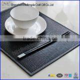 Hot Selling High Quality Black Leather Placemat