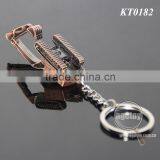 3D Mini Excavator Shaped Promotional Rose Copper Alloy Metal Excavator Keyring thumbnail-3