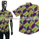 African Batik Fabric Clothing Mens t Shirt in High Quality thumbnail-4