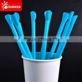 Brightly colored pearl milk tea plastic spoon straws
