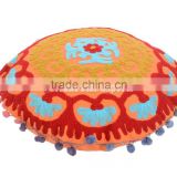 Uzbekistan Suzani Embroidered Cushion Cover Decorative Throw Pillow Case Indian Round Outdoor Cushions Boho Pillows