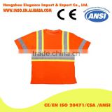 safety orange t shirts with pocket hi vis work shirt short sleeves 100% Cotton shirt