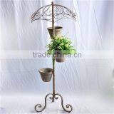 13A117NAB Umbrella Design Floor Standing Metal Plant Pot Shelf