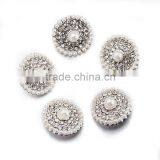 Wholesale Glittering Rhinestone Buttons,Flower Crystal Pearl Button