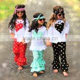 2016 Hot Sale Fall Winter Floral Print Matching Black Leggings Little Girls Boutique Outfit thumbnail-3