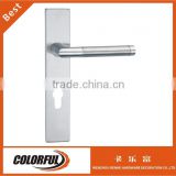 hollow Sainless steel door lever handle with plate stainless steel door handle on plate