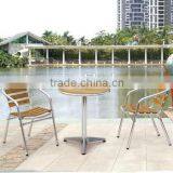 Outdoor aluminum wood table and chair set