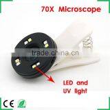 Universal Clip-on Professional LED Microscope 70x Magnification Lighting Mircoscope for Iphone Samsung Other Smartphone thumbnail-2