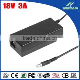 54W 18V 3A power supply adapter passed UL GS CE KC