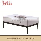 Solid Wood coffee table with glass top/High glossy white coffee table C201#