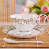 European Style Bone China Coffee Cup and Saucer Set thumbnail-4