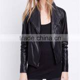 China Wholesale Supplier Cool Shinny Black Pu Leather Jacket For Women thumbnail-1