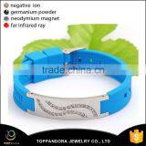 Fashion Power Jewelry 4 in 1 Bio Elements Energy Silicone Bracelet With Crystal Fitness Silicone Wrist Band thumbnail-6