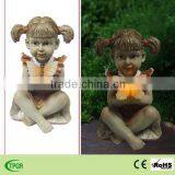Polyresin Figurine Harvest Girl With Butterfly Solar Light thumbnail-1
