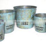 2015 Hot Garden Decorative Metal Flower Planter Set With Number Emboss thumbnail-2