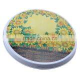 Custom Logo Beautiful Metal Tin Plate Round Sugar Tin Tray thumbnail-4