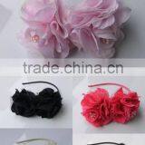 Beautiful Colorful Sheer Ribbon Wrapped Hairbands With Flowers thumbnail-1