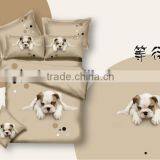 2014 New Animal Design 3d Reactive Printed 100% Cotton Bedding Set