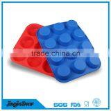 12 Cup Baking Utensils Novelty Round Silicone Chistmas Cake Moulds thumbnail-1