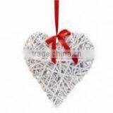 Hanging White Wicker Heart for Christmas and Wedding Decorarion thumbnail-1
