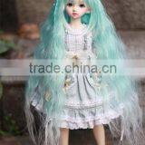 High Quality Blue to White Small Wavy 1/4 Bjd Doll Wigs thumbnail-2