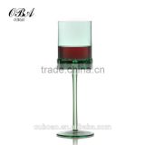 wholesale green cylindrical glass red wine stemware high quality 300ml red wine glass
