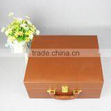 Chinese Factories Wholesale Custom Perfume Boxes, High-grade Leather Brown Gift Box thumbnail-2