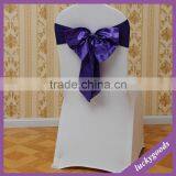 LGS031 Royal Blue Satin Chair Sash Wedding Chair Back Tie for Sale thumbnail-1