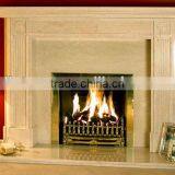 Sunny Yellow Marble Fireplace Mantel Surrounding thumbnail-1