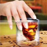 New Product Personalized 75ml High Borosilicate Glass Skull Shot Glass Double Wall Skull Wine Glass Cup thumbnail-1