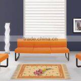 Simple Design Orange Leather Sectional Sofa Set thumbnail-2