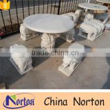 White marble garden stone table and chairs NTS-B276A