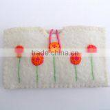 Best Selling Products Custom Made Cheap Fabric Gadget Case Credit Card Wallet Cotton Felted Phone Sleeve Cover With Cute Flowers thumbnail-1