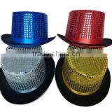 2017 New Fashion Products Four Color Wool Felt Slash Top Hat Magic Hat With Sequin for Magician Party Carnival Made in China thumbnail-1