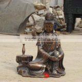 Brass Kuan Yin Statue Female Buddha Sculpture thumbnail-1