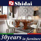 Wooden Dining Table Set, High Gloss Dining Table and Chair, Ebony Veneer Dining Room Furniture thumbnail-1