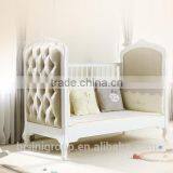 French Style Elegant Portable Baby Bed, Environmental Wooden Baby Crib thumbnail-2